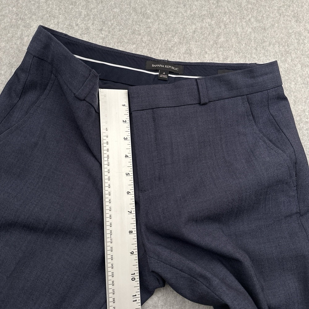 Banana Republic Ryan Slim Straight Fit Lightweight Wool Blend Pant Womens 4 Blue - Picture 8 of 13